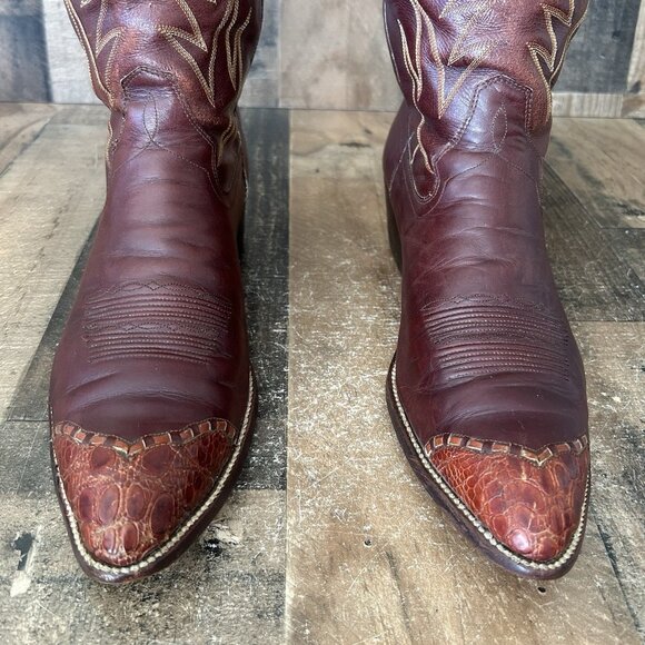 Dan Post 6614 Vintage Alligator Wingtip Western Cowboy Boots Mens 11.5 D - Picture 5 of 12